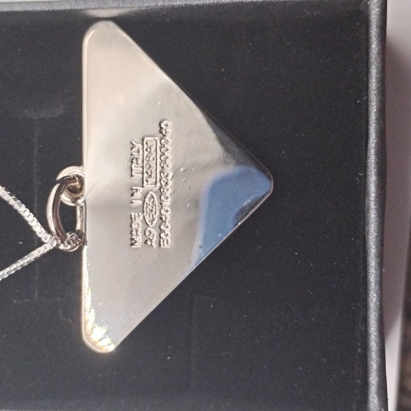 Prada Milano Fuscia Pendant Authentic On A 925 Sterling Silver Necklace - Picture 9 of 9